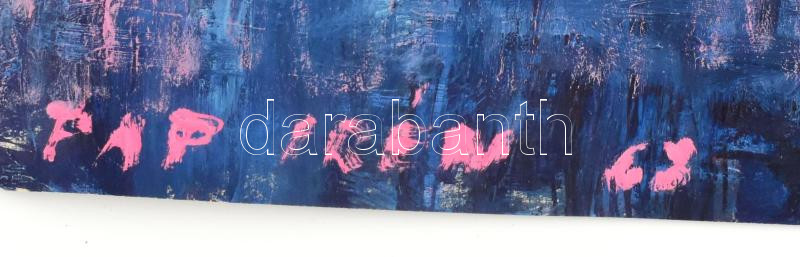 Pap Irén (1907-1979): Budai vár, 1963. Olaj, papír, jelzett. Lap széle kissé sérült, 60x72,5 cm - Image 2