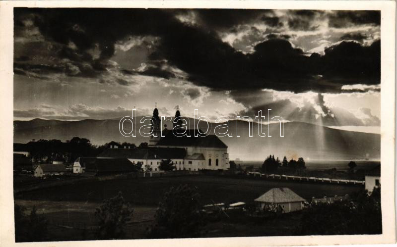 Csíksomlyó, Sumuleu Ciuc; látkép. Andory Aladics Zoltán felvétele / general view (ragasztónyom / gluemark)