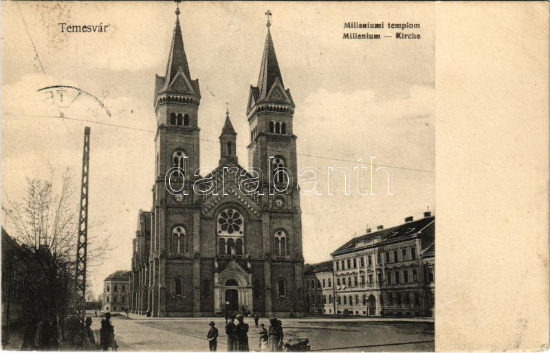 1908 Temesvár, Timisoara; Milleniumi templom. Uhrmann Henrik kiadása / church (fa)