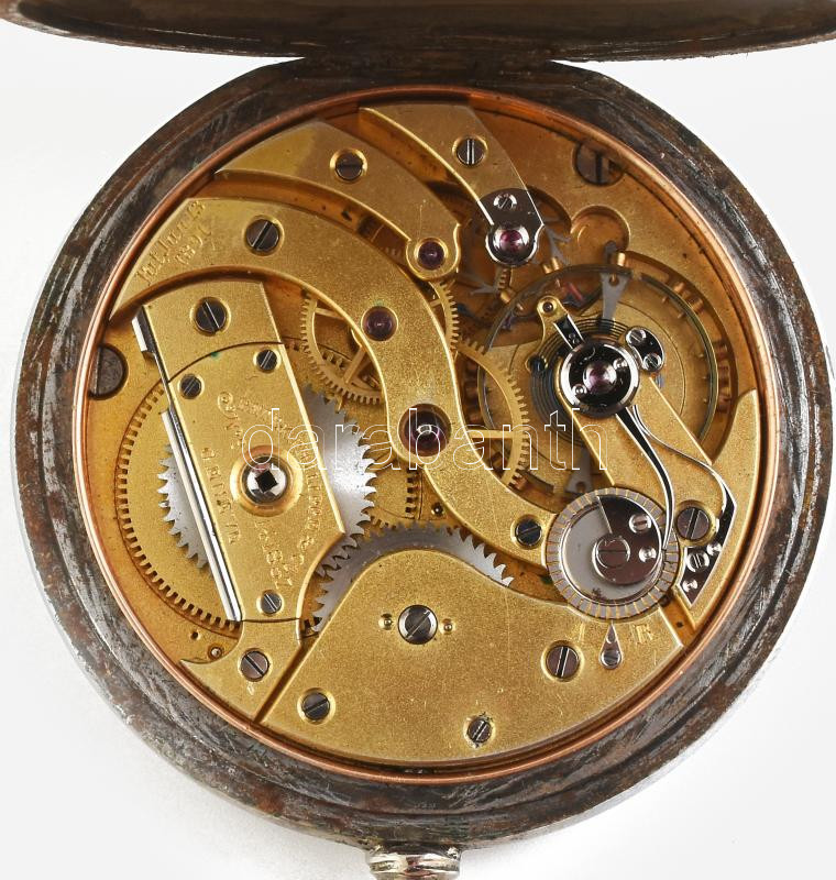 Patek Philippe zsebóra, XX. sz. eleje. Másodpercmutatós, szép számlappal, fém tokkal. Működő, jó állapotban, d: 53 mm / Patek Philippe pocket watch with metal case, in working, good condition - Image 3