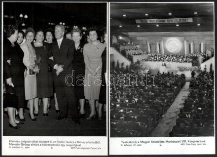 11 db MTI fotó. cca. 27x18,5 cm Olasz nehézipari kiállítást rendeztek a moszkvai Szokolnyiki-parkban. Hruscsov elvtárs megnyitó beszédében leszögezte: 'Most az a fontos, hogy kereskedjünk'. / Kádár János elvtárs Vas-megyei útja