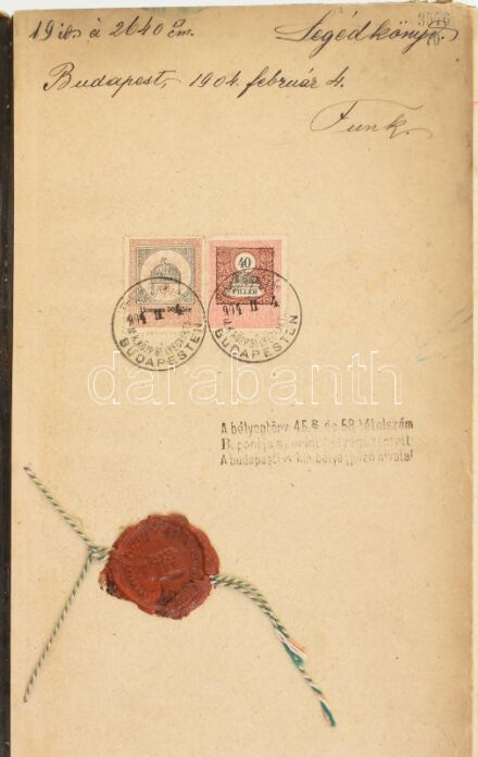 1904-1920 Segédkönyv költségvetés kiadás bevételi táblázatok könyvben vezetve kézirással