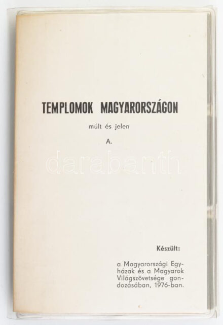 1976 Templomok Magyarországon múlt és jelen. Magyarok Világszövetsége Diafilm sorozat