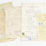 cca 1898-1940 Strausz Tibor izraeli orvos irat hagyatéka, Iskolai bizonyítványok, anyakönyvi kivonatok, érettségi, stb