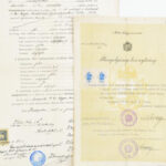 cca 1898-1940 Strausz Tibor izraeli orvos irat hagyatéka, Iskolai bizonyítványok, anyakönyvi kivonatok, érettségi, stb - Image 2