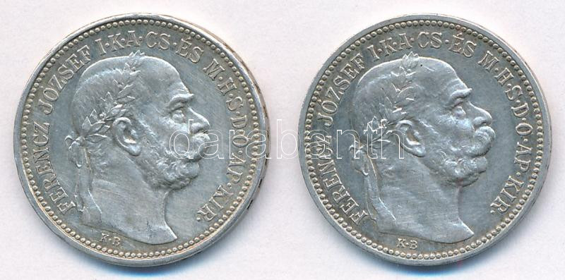 1915KB 1K Ag 'Ferenc József' (2x) T:AU patina Adamo K5.1