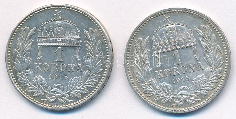 1915KB 1K Ag 'Ferenc József' (2x) T:AU patina Adamo K5.1 - Image 2