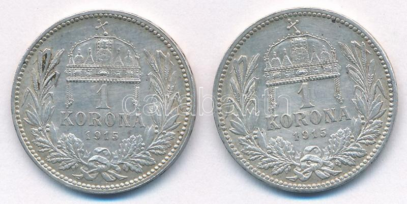 1915KB 1K Ag 'Ferenc József' (2x) T:AU,XF patina Adamo K5.1 - Image 2