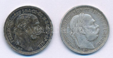 1895-1915KB 1K Ag 'Ferenc József' (2x) T:VF,AU patina Adamo K5, K5.1