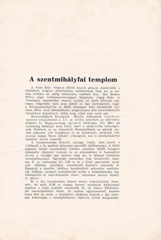 Dr. Bogyay Tamás A szentmihályfai templom. . Budapest, 1937. Szerző dedikálásával. 8 p. Papír borítóval - Image 2