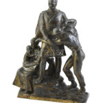 Paul Dubois (Aywaille 1859 - Uccle 1938): d'Alfred Defuisseaux. Ón, kopásokkal, jelzés nélkül, m: 29,5 cm