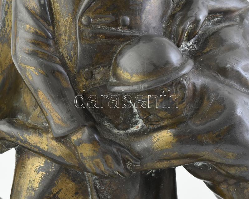 Paul Dubois (Aywaille 1859 - Uccle 1938): d'Alfred Defuisseaux. Ón, kopásokkal, jelzés nélkül, m: 29,5 cm - Image 4