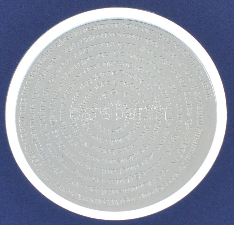 Hollandia 1994. október 1. 'AEGON fennállásának 150. évfordulója' Ag emlékérem a Holland Állami Pénzverde kiadásában magyar nyelvű tájékoztatóval (0.720/38mm) T:PP Netherlands 1994. 'AEGON 150th anniversary' Ag medallion from the - Image 4