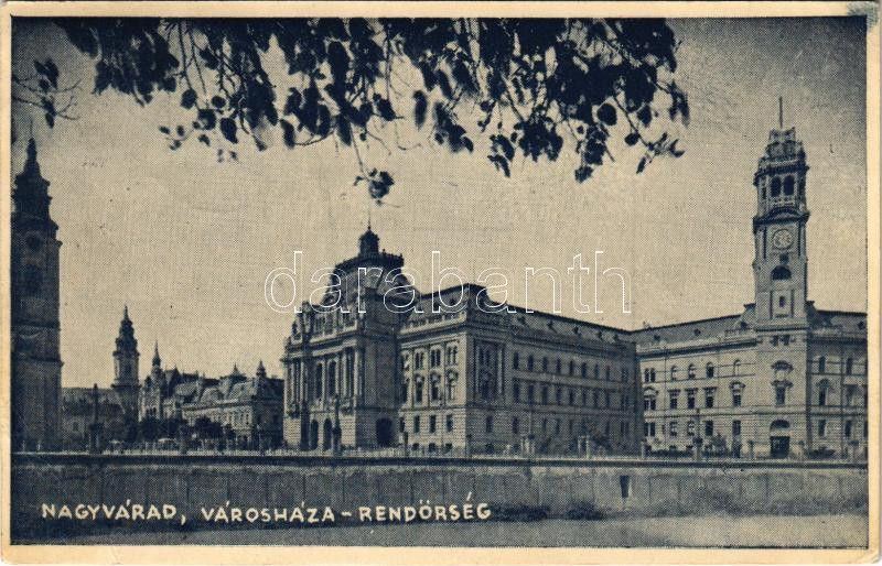 1940 Nagyvárad, Oradea; Városháza, rendőrség / town hall, police station (EK)
