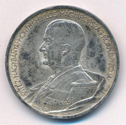 1939. 5P Ag 'Horthy balra' T:XF patina, ph Adamo P8.2