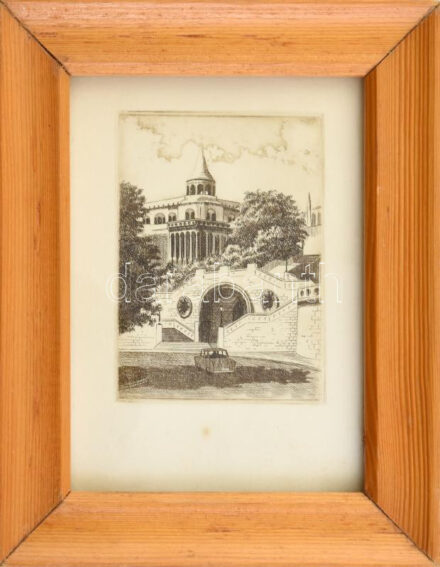 Olvashatatlan jelzéssel: Halászbástya. Rézkarc, papír. üvegezett fakeretben. 9x7cm