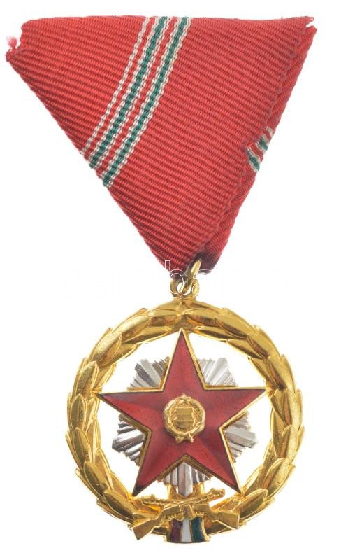 1957. 'Kiváló Szolgálatért Érdemérem' aranyozott, zománcozott kitüntetés T:AU Hungary 1957. 'Distinguished Service Medal' gilt, enamelled decoration with ribbon C:AU NMK 614.