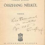 Fodor József: Összhang nélkül. Versek. A szerző által DEDIKÁLT példány. [Bp., 1938.], Athenaeum. Kiadói papírkötés. - Image 2