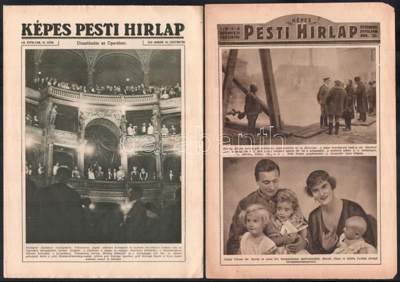 cca 1928-1931 A Képes Pesti Hírlap 13 db száma