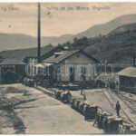 1910 Targu Ocna, Aknavásár; Salina de jos. Moara, Magaziile / salt mine, warehouse, industrial railway, mine carts