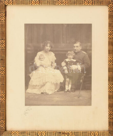 1914 gróf Üchtritz Amédé Antal és felesége báró Bánhidy Stefánia írónő Fotó mérete 17x14 cm, keret mérete 29x24 cm