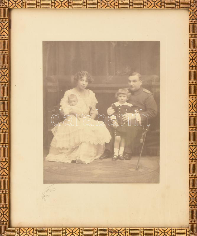 1914 gróf Üchtritz Amédé Antal és felesége báró Bánhidy Stefánia írónő Fotó mérete 17x14 cm, keret mérete 29x24 cm