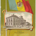 1903 Turnu Severin, Szörényvár; Primarie / town hall. Art Noueau litho with Romanian flag (EB)