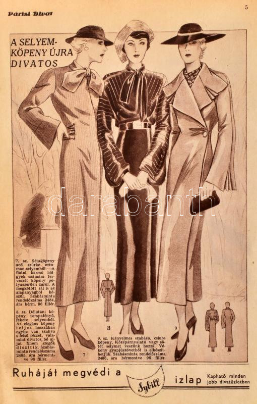 1935-1944 Párisi divat c. magazin 13 db száma, vegyes állapotban - Image 2