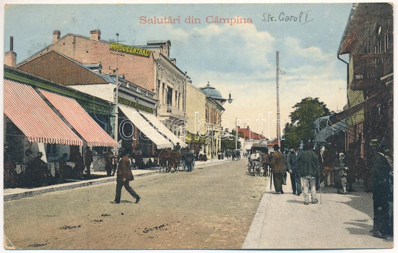 Campina, Strada Carol I, Hotel Central, shop of M.J. Monovici (EK)