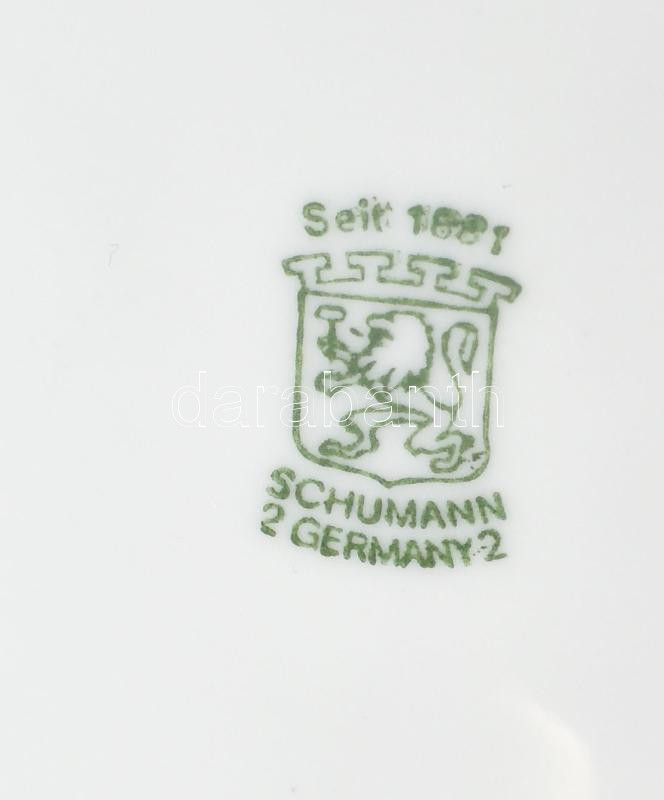 Schumann bőségszarút ábrázoló porcelán tálka. Matricás, jelzett, hibátlan 14x14 cm - Image 2