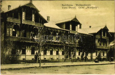 Vatra Dornei, Dornavátra, Bad Dorna-Watra (Bukovina, Bukowina); Waldparkhotel / hotel (wet corner)