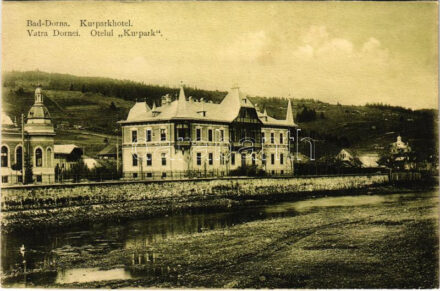 Vatra Dornei, Dornavátra, Bad Dorna-Watra (Bukovina); Kurparkhotel / hotel spa (wet corner)