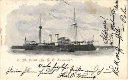 1902 SMS Kronprinzessin Erzherzogin Stephanie (Stefanie) Panzerschiff. K.u.K. Kriegsmarine / Osztrák-Magyar Haditengerészet páncélos csatahajója / Austro-Hungarian Navy ironclad warship. F. Schöler 810. (EK)