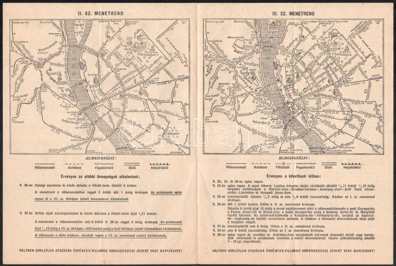 1938 A Budapesti Eucharisztikus Kongresszus programja térképes menetrenddel, levelezőlap és boríték, 3 db - Image 2