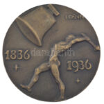 Ispánki József (1906-1992) 1936. 'Berzsenyi Dániel / 1836 - 1936' kétoldalas öntött bronz plakett dísztokban (70mm) T:AU / Hungary 1936. 'Dániel Berzsenyi / 1836 - 1936' double-sided cast bronze plaque in case. Sign.:József Ispánki (70mm) - Image 2