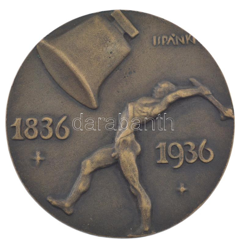 Ispánki József (1906-1992) 1936. 'Berzsenyi Dániel / 1836 - 1936' kétoldalas öntött bronz plakett dísztokban (70mm) T:AU / Hungary 1936. 'Dániel Berzsenyi / 1836 - 1936' double-sided cast bronze plaque in case. Sign.:József Ispánki (70mm) - Image 2
