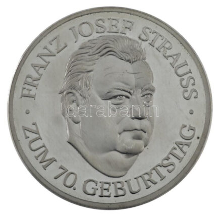 Németország / Bajorország 1985. 'Franz Josef Strauss' kétoldalas, jelzett Ag emlékérem (34,05g/0.999/50mm) T:PP fo. Germany / Bavaria 1985. 'Franz Josef Strauss' two-sided, hallmarked Ag medallion (34,05g/0.999/50mm) C:PP spotted