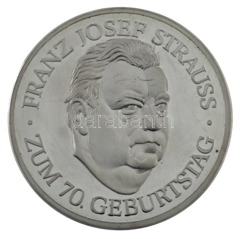 Németország / Bajorország 1985. 'Franz Josef Strauss' kétoldalas, jelzett Ag emlékérem (34,05g/0.999/50mm) T:PP fo. Germany / Bavaria 1985. 'Franz Josef Strauss' two-sided, hallmarked Ag medallion (34,05g/0.999/50mm) C:PP spotted