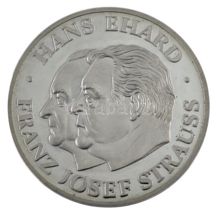 Németország / Bajorország 1986. 'Hans Ehard - Franz Josef Strauss' kétoldalas, jelzett Ag emlékérem (34,71g/0.999/50mm) T:PP fo. Germany / Bavaria 1986. 'Hans Ehard - Franz Josef Strauss' two-sided, hallmarked Ag medallion