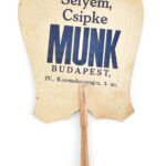 cca 1900 Munk selyem, csipke. Litho képes reklámos papír legyező 30 cm - Image 2