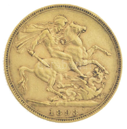 Nagy Britannia 1893. Sovereign Au 'Viktória' (7,96g/0.917) T:XF / Great Britain 1893. Sovereign Au 'Victoria' (7,96g/0.917) C:XF Krause KM# 785