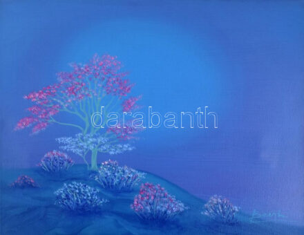 David Beeri (1951-): Virágbokrok. Olaj, vászon. Jelezve jobbra lent, a hátoldalán autográf felirattal. 40x50 cm