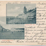 1900 Szatmárnémeti, Satu Mare; Deák tér északi és déli része, Spéter Adolf üzlete. Reizer János kiadása / square, shops (Rb)