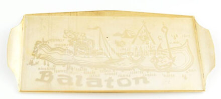 Balaton retró fém tálca, 31,5x14,5 cm