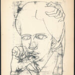 Kondor Béla (1931-1972): Porté. Rotaprint nyomat papír, 21x20 cm