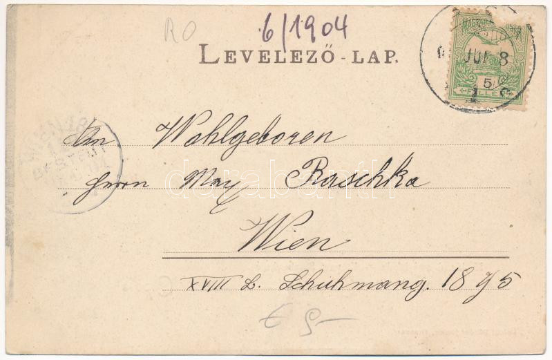 1904 Orsova, M. kir. állami iskola, Scheinberger Mór üzlete. Raichl Sándor junior kiadása / school, shop (Rb) - Image 2