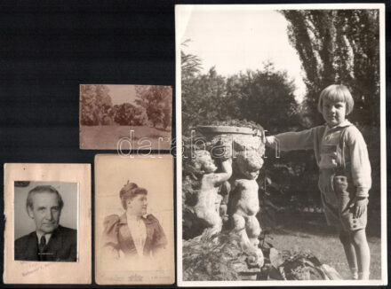 cca 1900-1970 össz. 9 db, többségében Sárdy Brutus (1892-1970) festőművész, restaurátorhoz köthető fotó és fotólap, többek közt egy fotó a budapesti rakpartól, 5x7,5 és 23x17 cm közötti méretekben