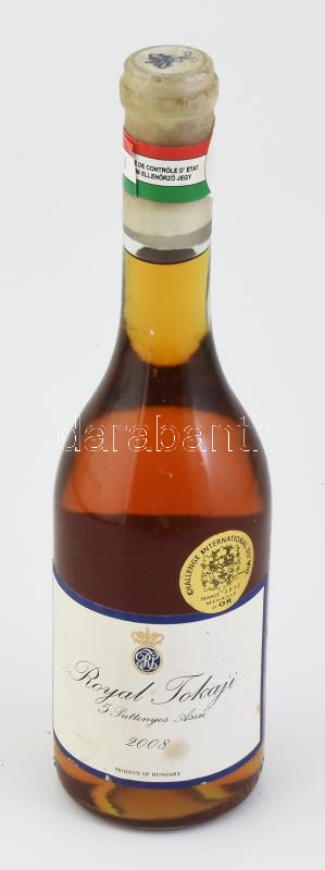 2008 Royal tokaji 5 puttonyos aszú bontatlan palack bor