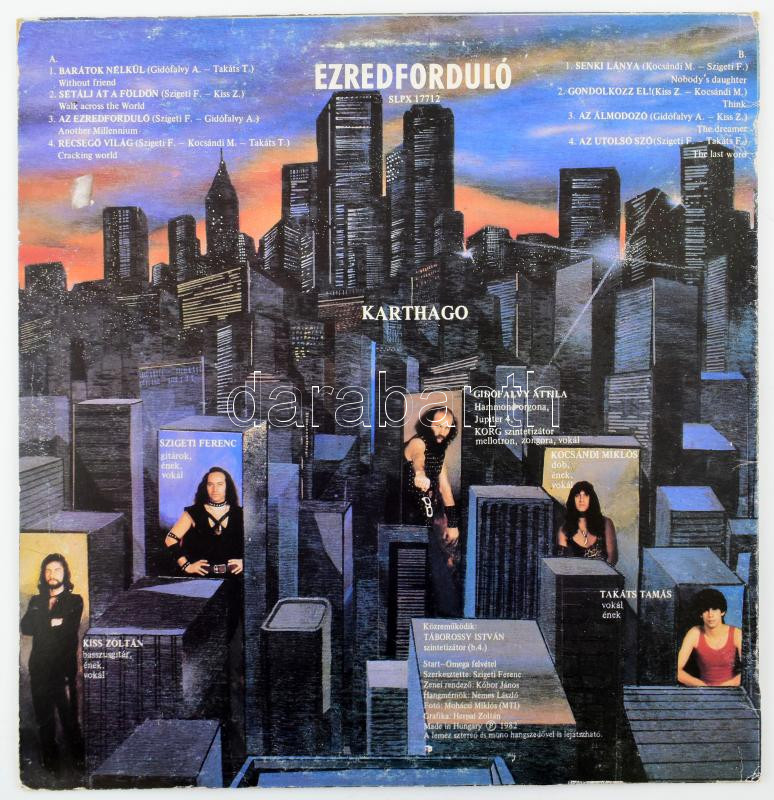 Karthago Ezredforduló 1982 vinyl, LP. VG+/ VG - Image 2