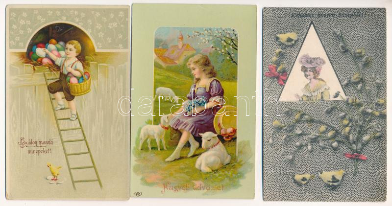 41 db húsvéti képeslap az 1910-1920-as évekből / Easter greetings, 41 postcard from 1910-1920-es - Image 2